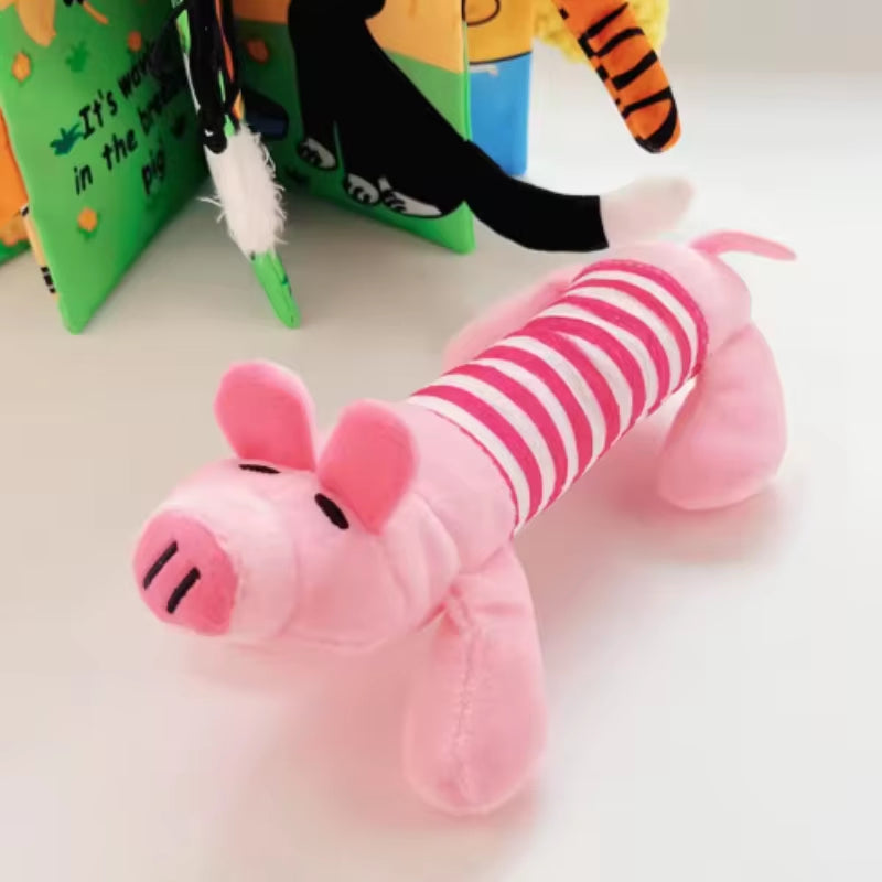 Cartoon Plush Pet Dog Toy Bite Resistant Decompression Duck Piglet Elephant Shapes with Cute Sounds for Cats and Dogs