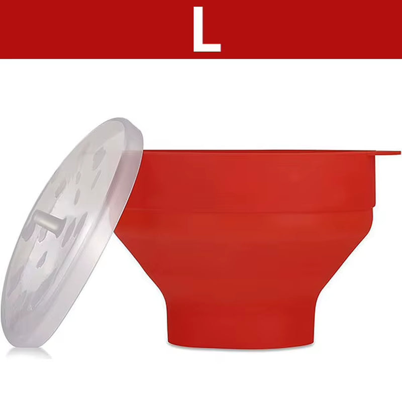 Silicone Microwave Popcorn Popper BPA Free Collapsible Popcorn Bowl Microwavable Pop Corn Maker with Lid Dishwasher Safe