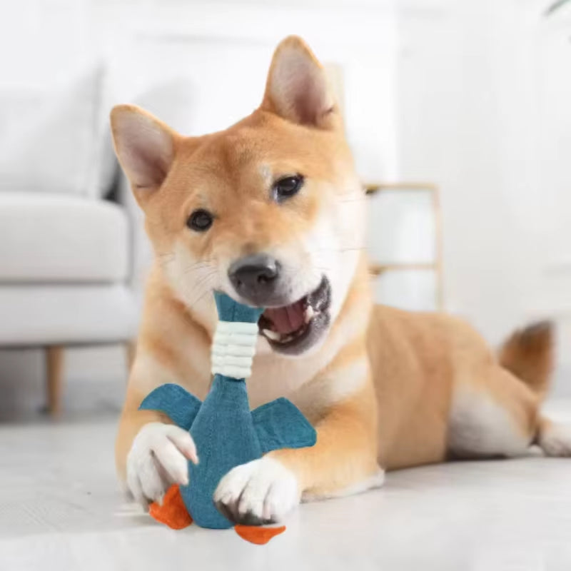 Cartoon Plush Pet Dog Toy Bite Resistant Decompression Duck Piglet Elephant Shapes with Cute Sounds for Cats and Dogs