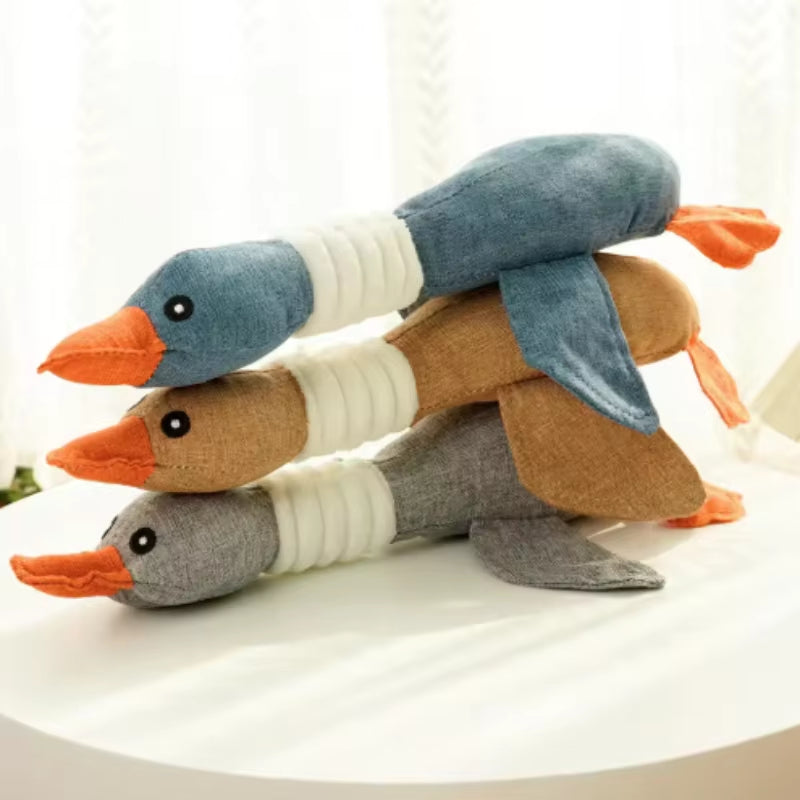 Cartoon Plush Pet Dog Toy Bite Resistant Decompression Duck Piglet Elephant Shapes with Cute Sounds for Cats and Dogs