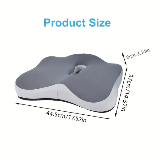 1Pc Ergonomic Memory Foam Coccyx Cushion - Office Chair Support, Washable, Wheelchair and Car Seat Comfort Contour Design | Soft